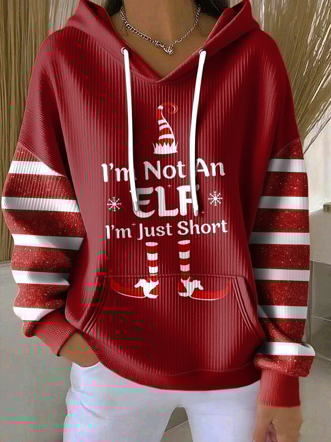 Women's Fall Christmas Fun Slogan Printed Casual Hoodie