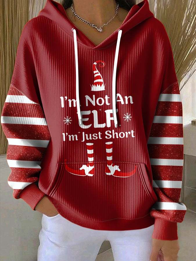 Women's Fall Christmas Fun Slogan Printed Casual Hoodie