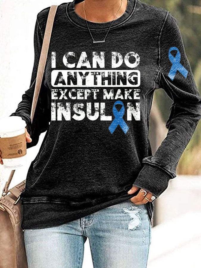Women's Diabetes Awareness Printed Sweatshirt
