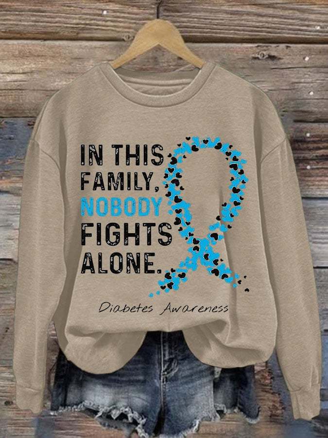 Women's Diabetes Casual Long Sleeve Sweatshirt