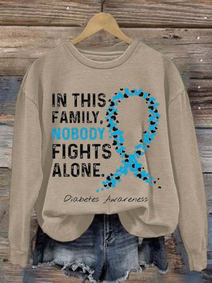 Women's Diabetes Casual Long Sleeve Sweatshirt