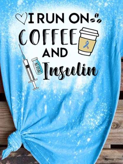 Diabetes Awareness We Wear Blue Print in November Print T-Shirt