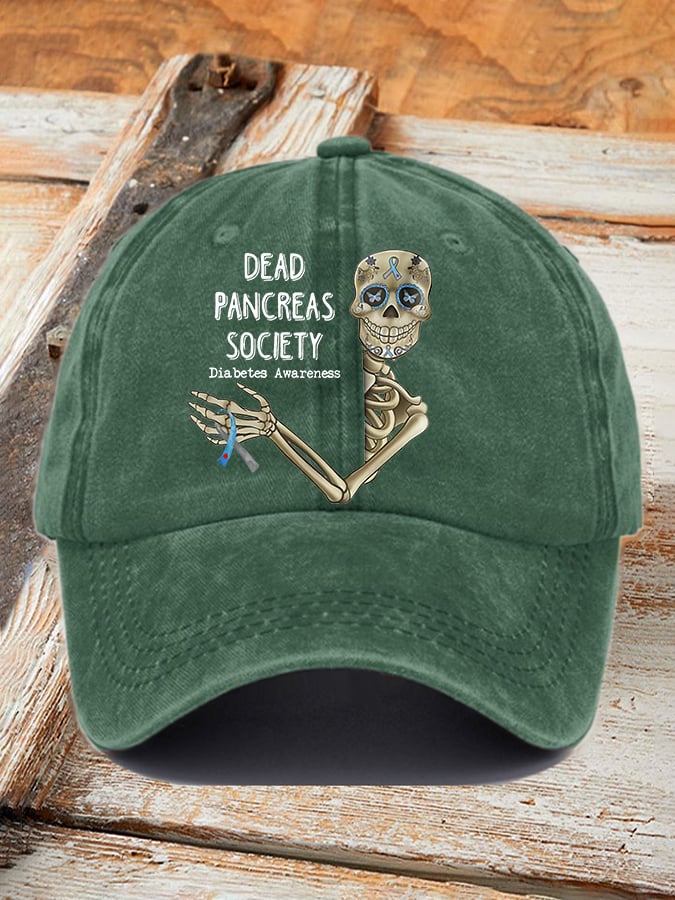 Retro Diabetes Awareness Dead Pancreas Society Print Baseball Cap