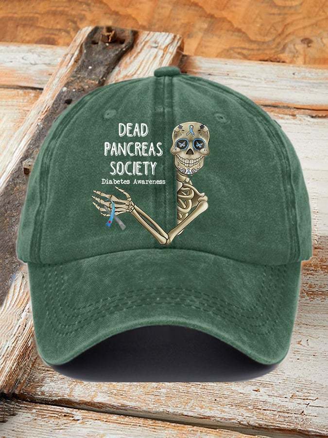 Retro Diabetes Awareness Dead Pancreas Society Print Baseball Cap