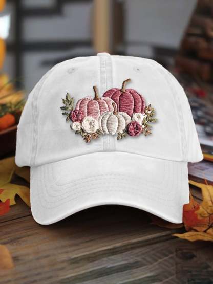 Women's casual pink pumpkin hat