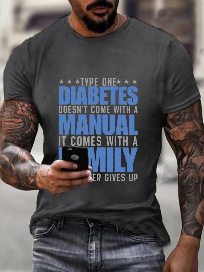 Men's Diabetes Awareness Casual T-Shirt