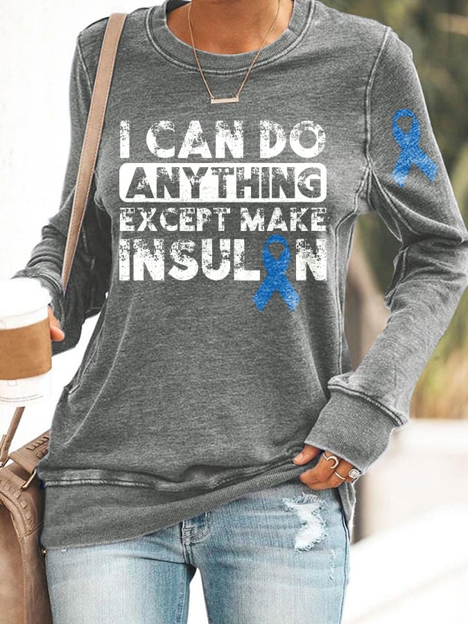 Women's Diabetes Awareness Printed Sweatshirt