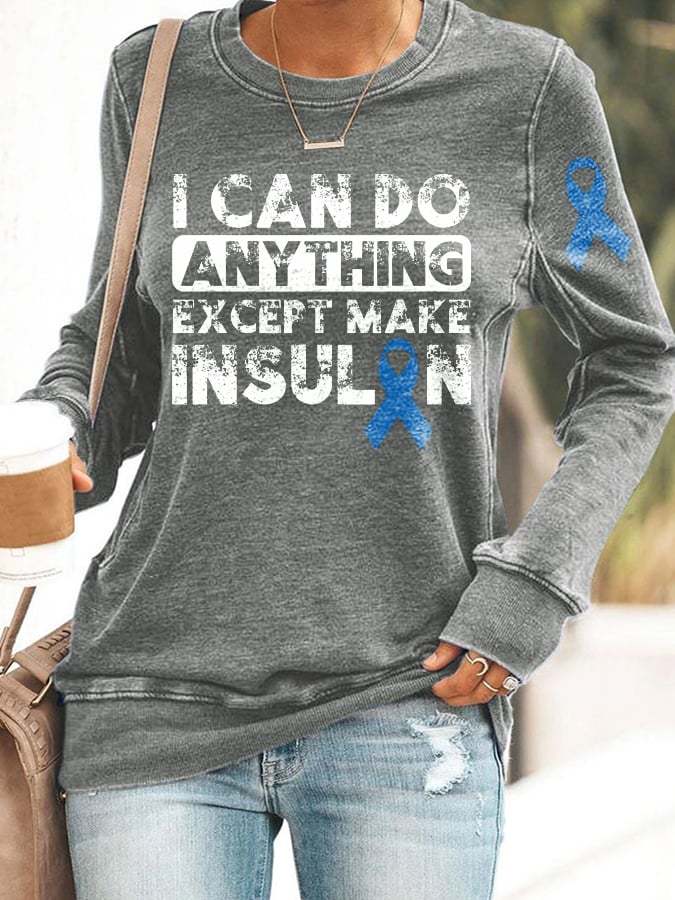 Women's Diabetes Awareness Printed Sweatshirt