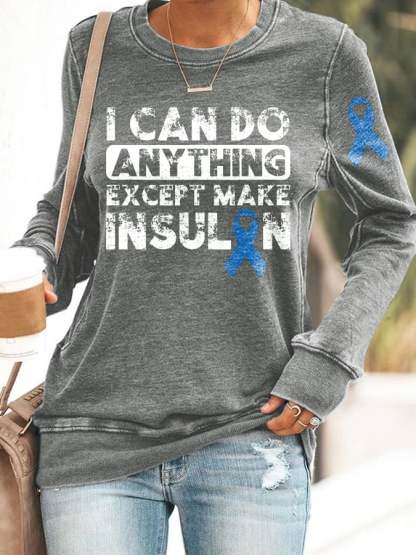 Women's Diabetes Awareness Printed Sweatshirt