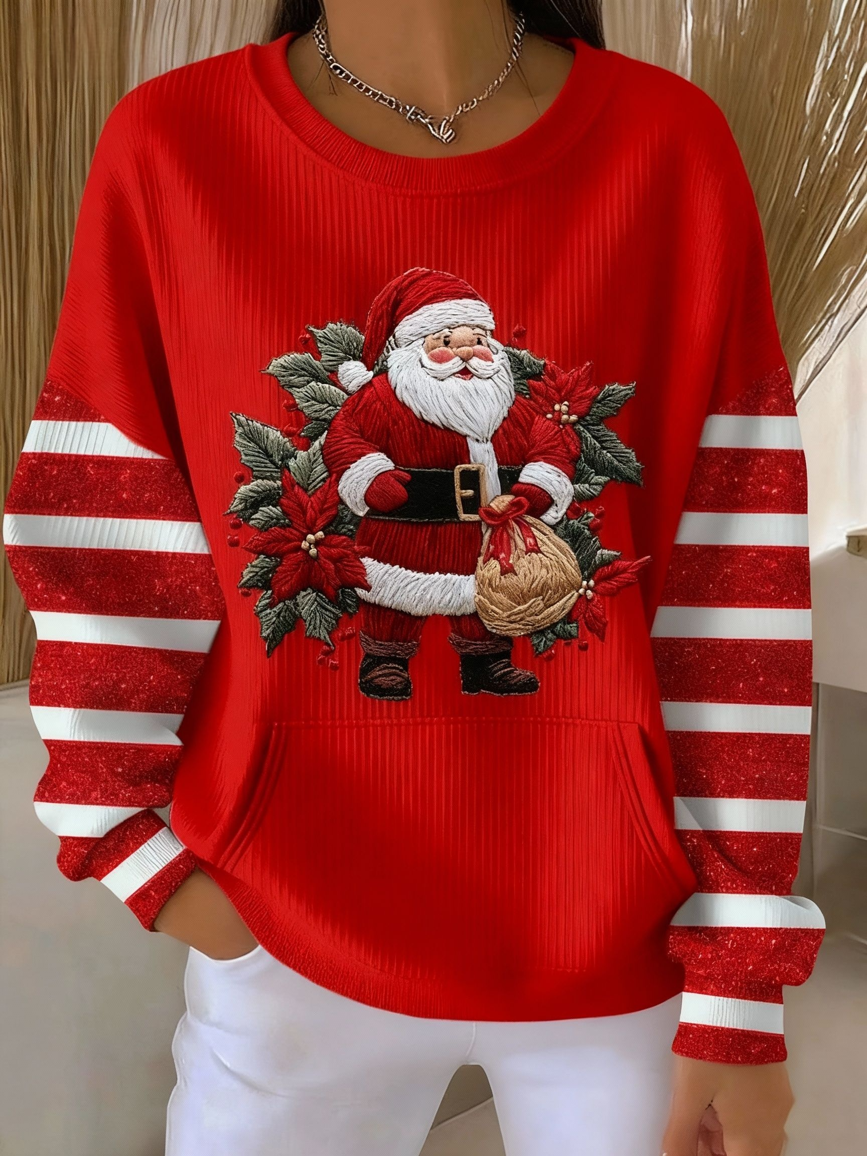 Women's Christmas Santa Claus Art Print Casual Dress