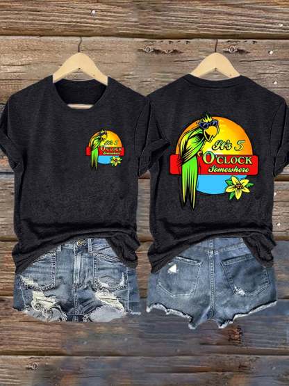 Retro 5 O'clock Print T-Shirt