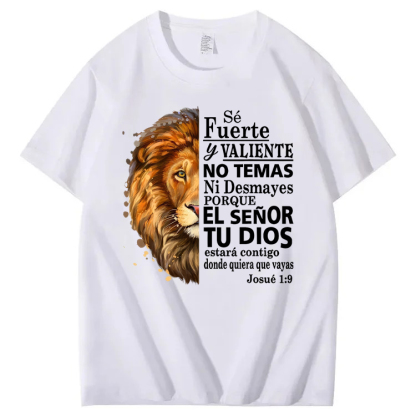 Valiente Josue 1:9 Spanish Christian Bible Verse T-Shirt