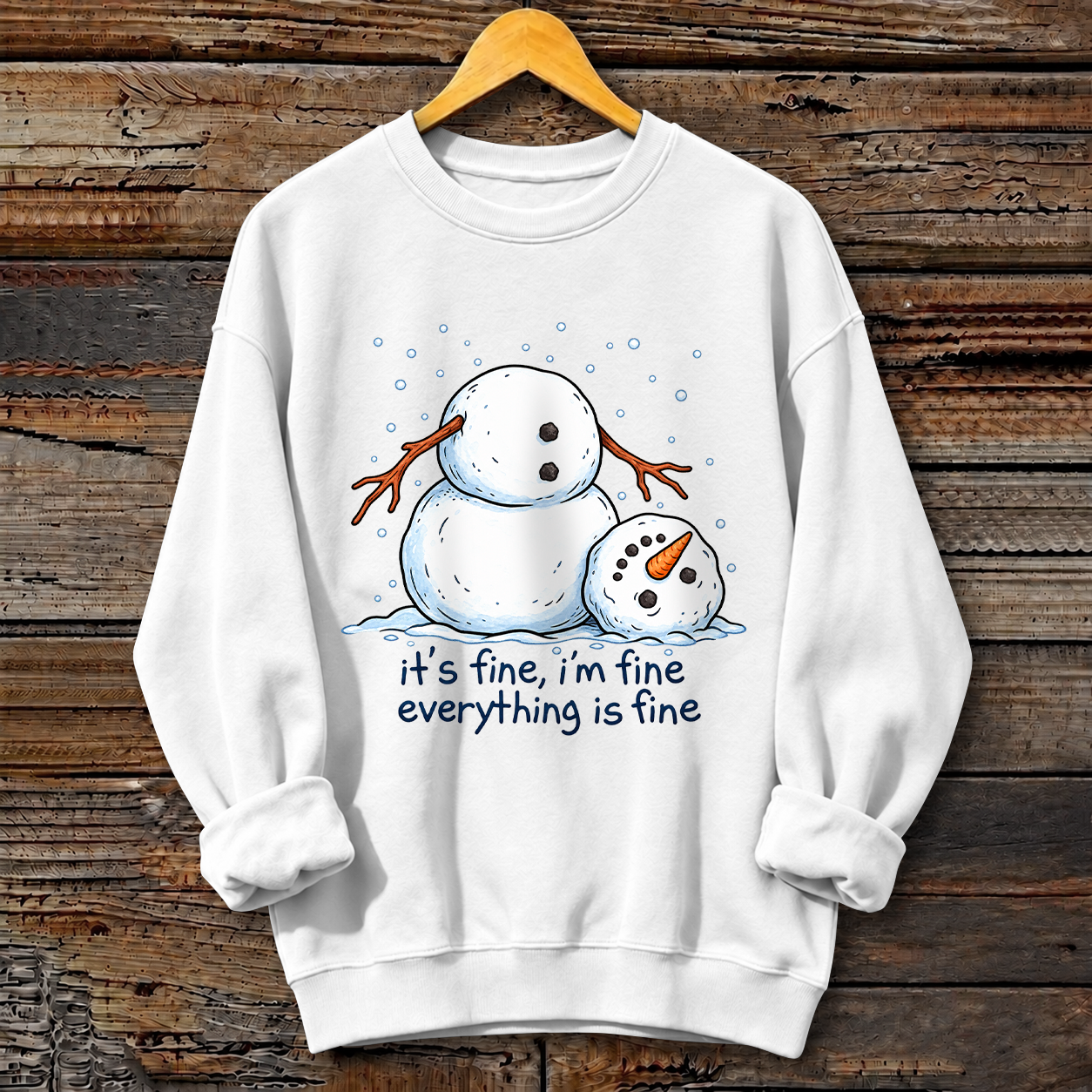 I'M FINE I'M FINE I'M FINE Funny Print Crewneck Sweatshirt
