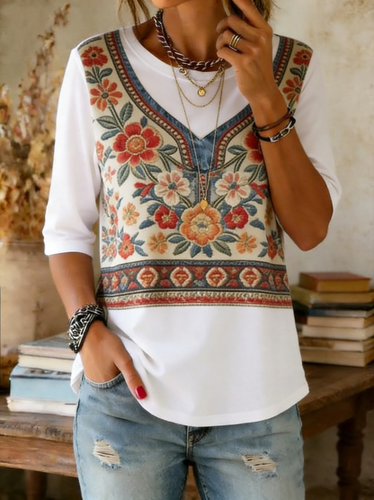 [Copy]Women's Casual Short-sleeve Round Neck Cotton T-shirt