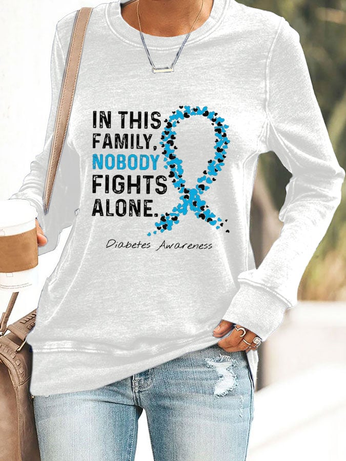 Diabetes Women'S Casual Printed Sweatshirt