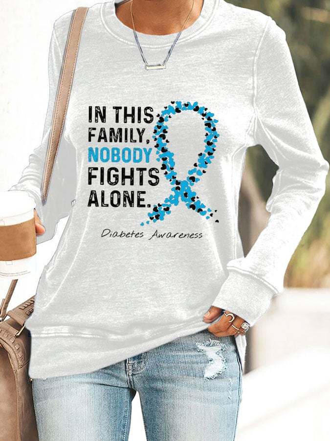 Diabetes Women'S Casual Printed Sweatshirt