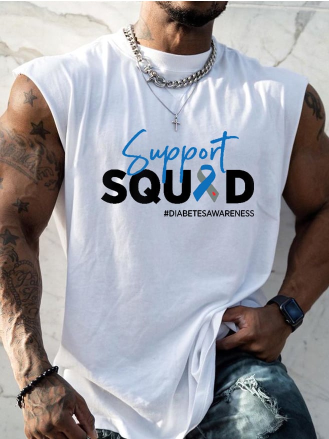 Men's Support Squad Diabetes Awareness Casual Vest