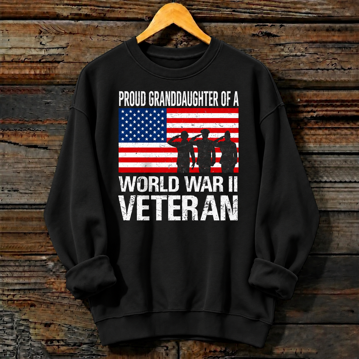 Women’s Veteran-Print Crewneck Sweatshirt
