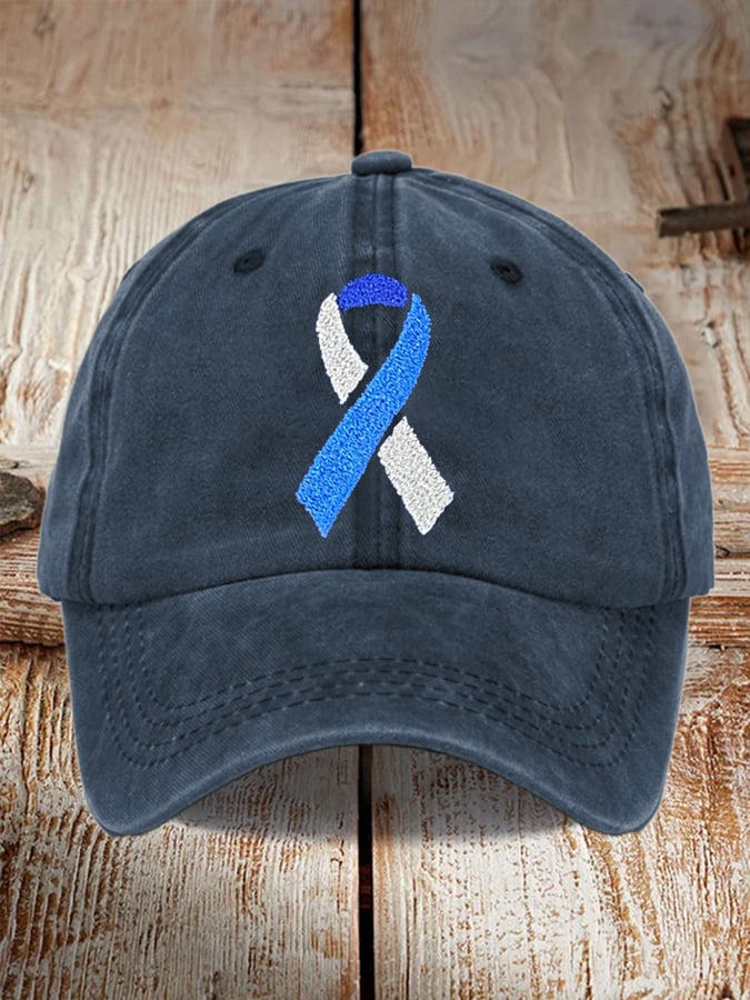 Unisex Printed Diabetes Awareness Washed Distressed Hat