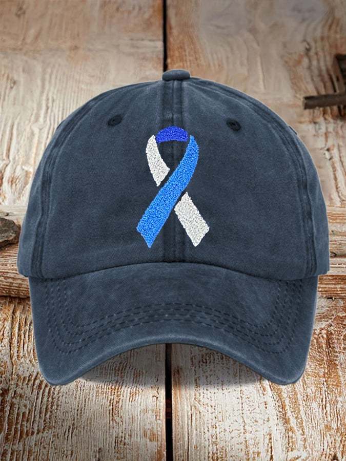 Unisex Printed Diabetes Awareness Washed Distressed Hat