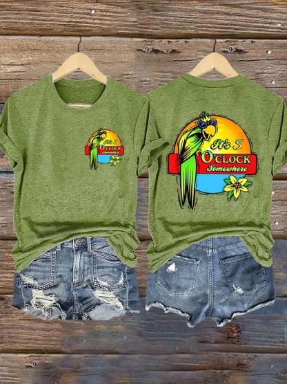 Retro 5 O'clock Print T-Shirt
