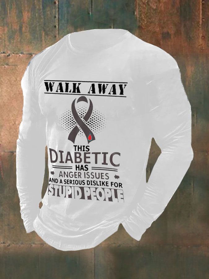 Men's Funny Walk Away This Diabetic Has Anger Issue Diabetes Awareness Top