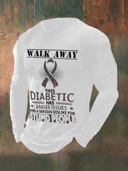 Men's Funny Walk Away This Diabetic Has Anger Issue Diabetes Awareness Top
