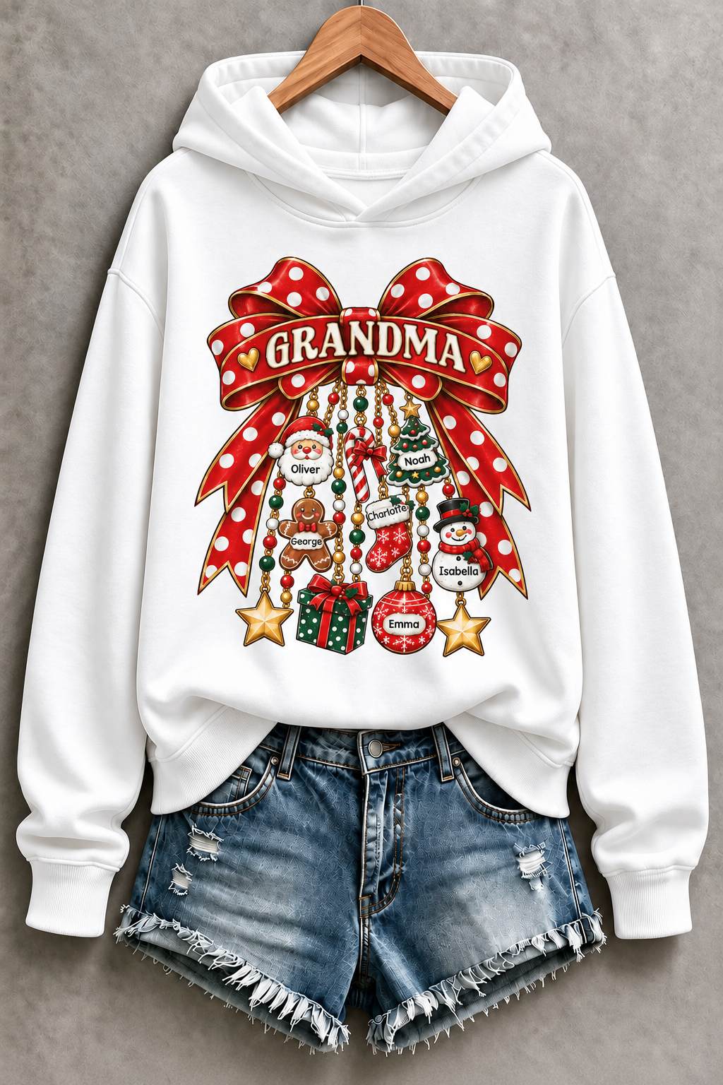 Grandma Retro Christmas Bow Sweatshirt