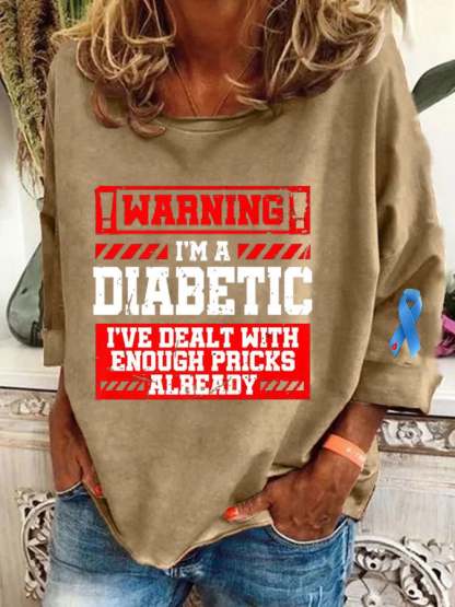 Women's Diabetes Awareness Month Pricks Print Sweatshirt