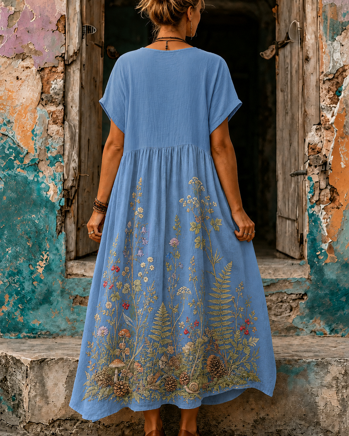 Women's Vacation Casual Boho Foral Sunny Beach Maxi Dress