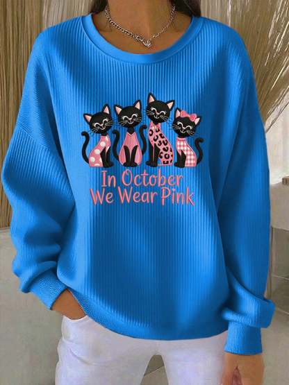 Women'S Adenocarcinoma Print Casual Knit Top