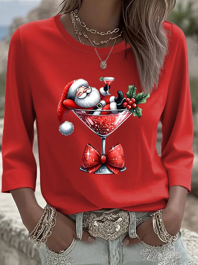 Women's Christmas Printed T-Shirt