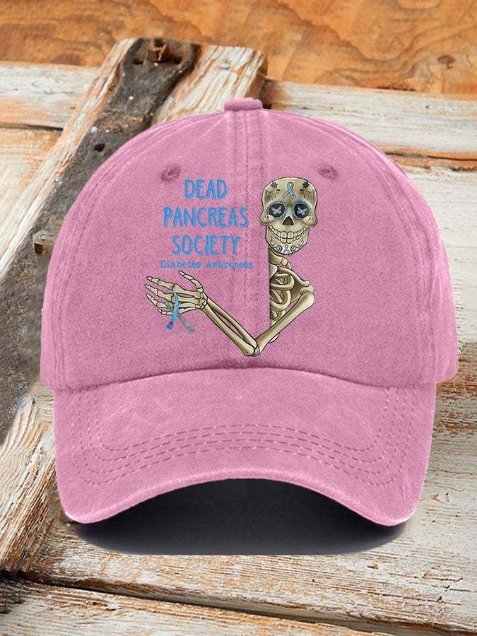 Retro Diabetes Awareness Dead Pancreas Society Print Baseball Cap