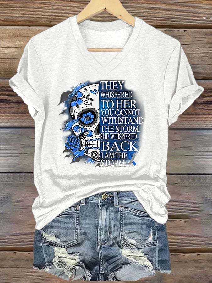 Women's Diabetes Awareness Print Casual T-shirt