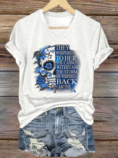 Women's Diabetes Awareness Print Casual T-shirt