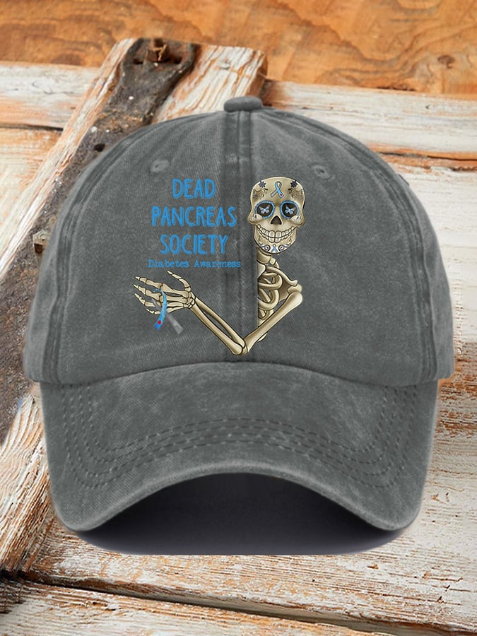 Retro Diabetes Awareness Dead Pancreas Society Print Baseball Cap
