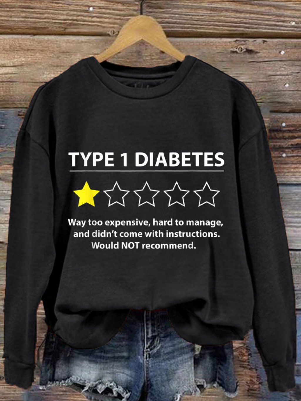Women's Funny Type1 Diabetes Awareness Printed Sweatshirt