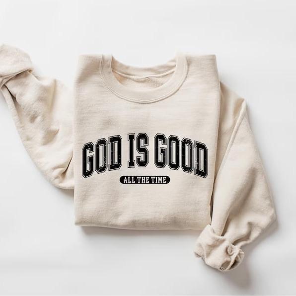 Retro Christian God Is Good All The Time Fleece Sweatshirt