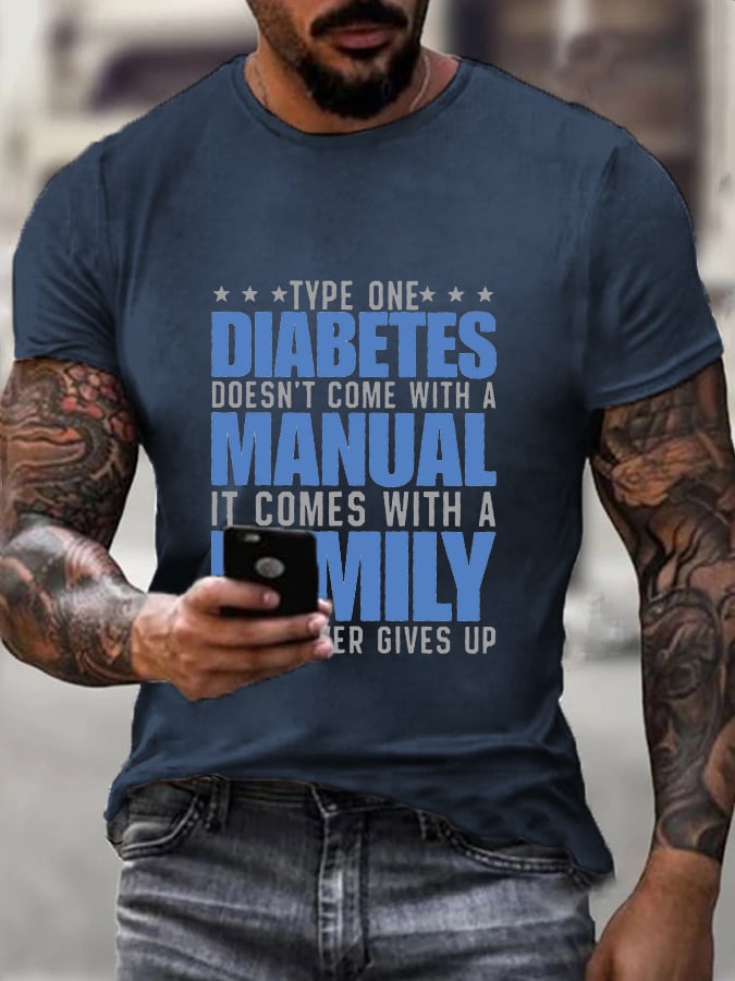Men's Diabetes Awareness Casual T-Shirt