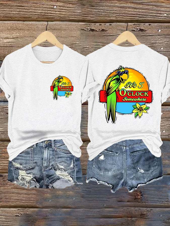 Retro 5 O'clock Print T-Shirt