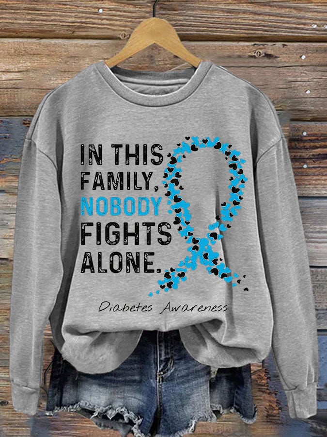 Women's Diabetes Casual Long Sleeve Sweatshirt