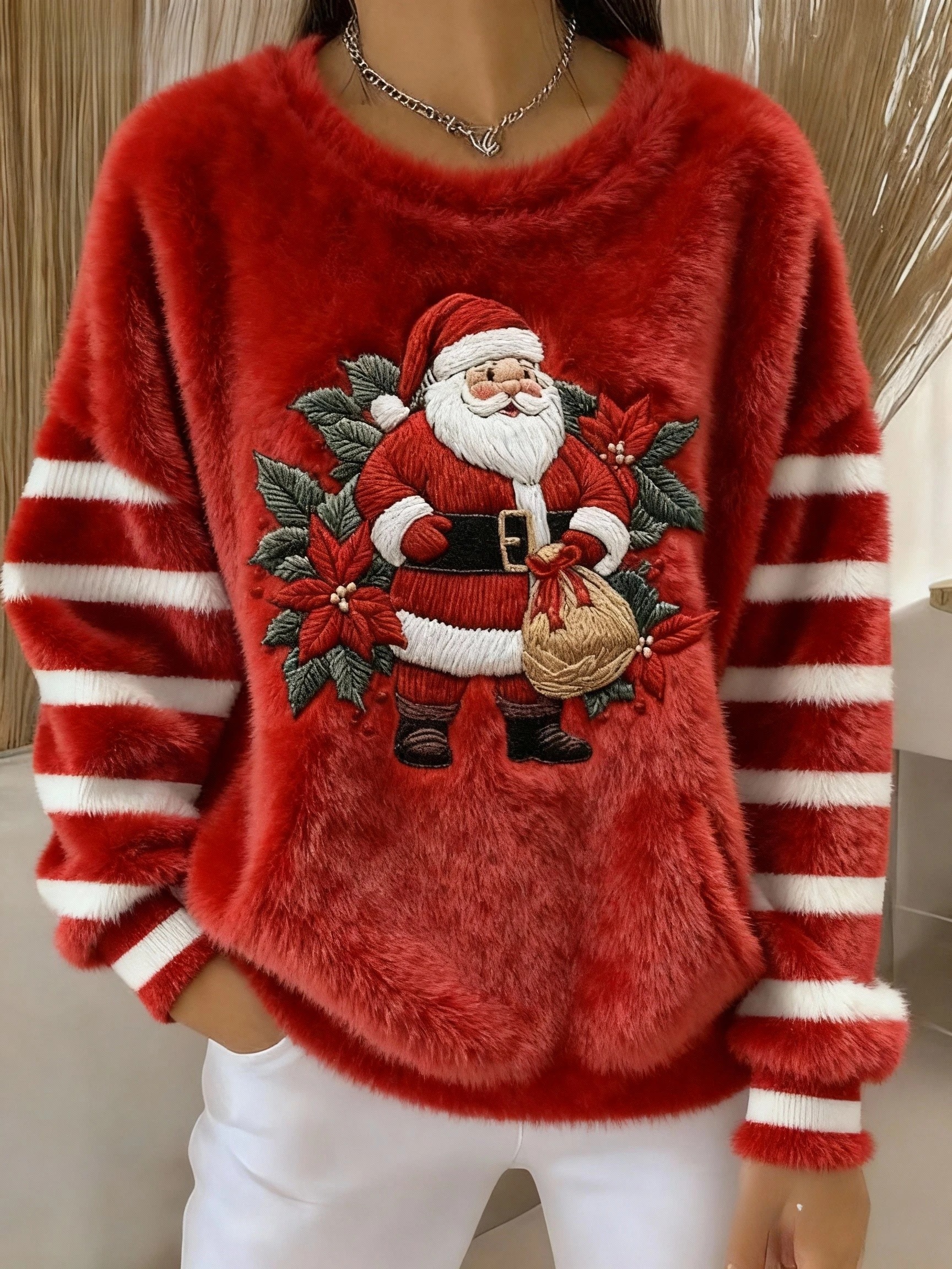 Women's Christmas Santa Claus Art Print Casual Dress