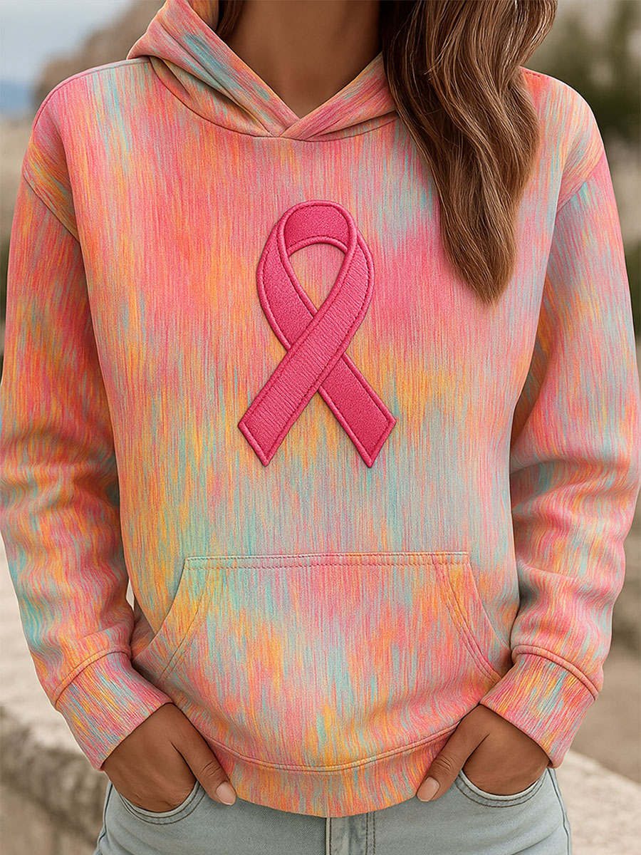 Breast Cancer Pink October Art Print Hoodie