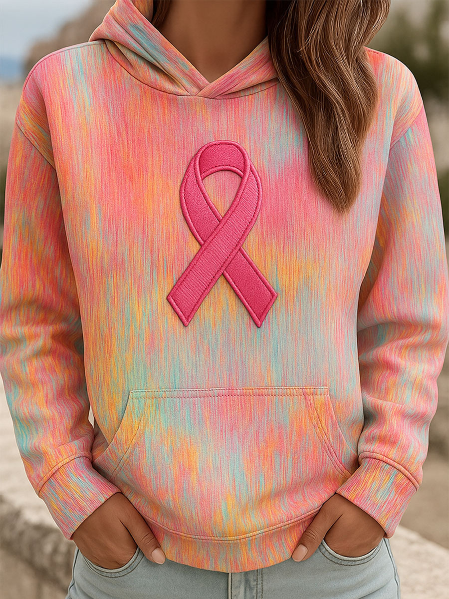 Breast Cancer Pink October Art Print Hoodie