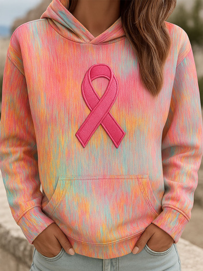 Breast Cancer Pink October Art Print Hoodie