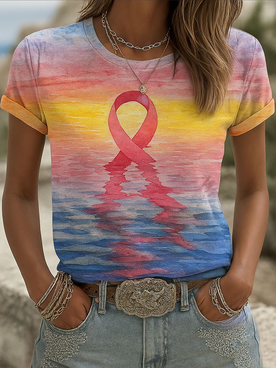 Breast Cancer Pink October Art Print T-shirt