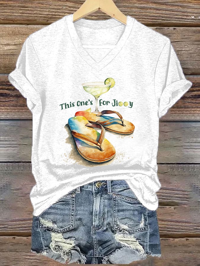 Women's Retro This One'S For Jimmy Print T-Shirt