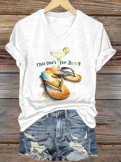 Women's Retro This One'S For Jimmy Print T-Shirt