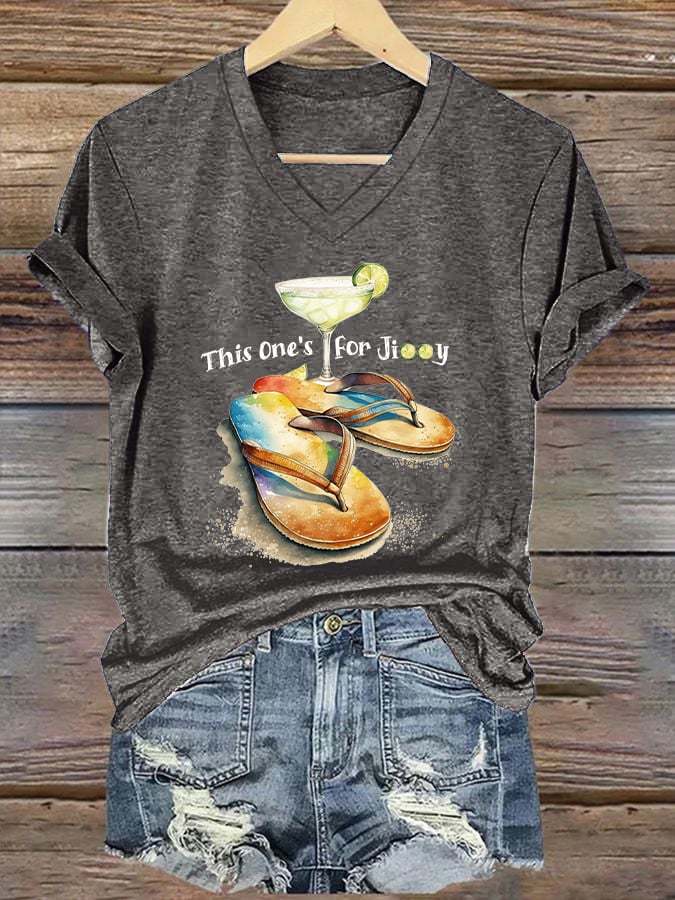 Women's Retro This One'S For Jimmy Print T-Shirt