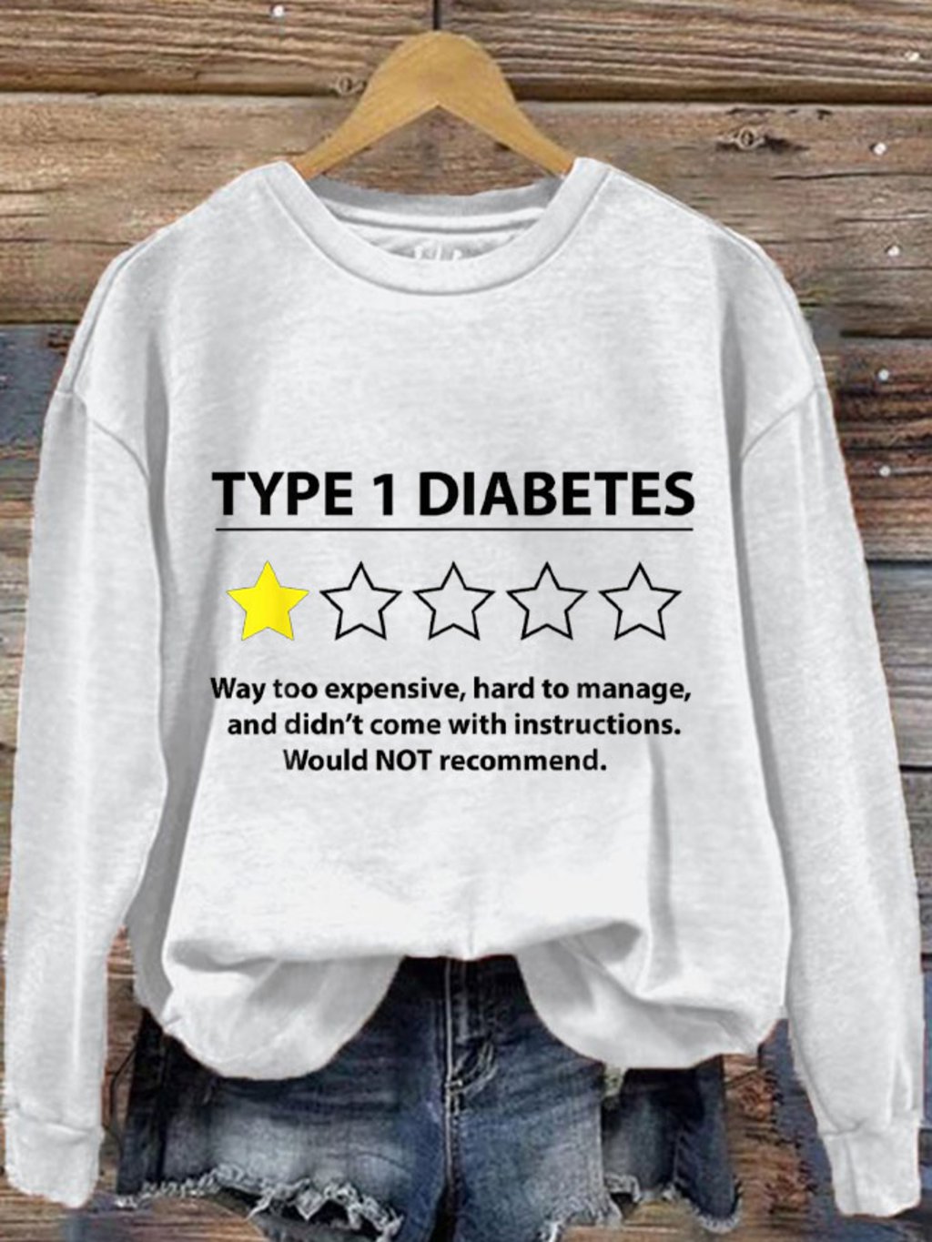 Women's Funny Type1 Diabetes Awareness Printed Sweatshirt